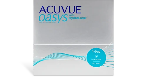 Acuvue Oasys HydraLuxe 1-Day 90pk box front