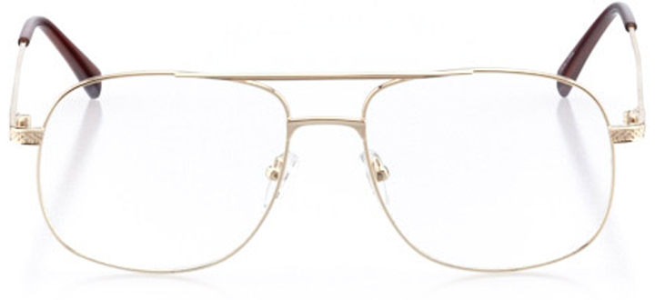 cape may: men's square eyeglasses in gold - front view