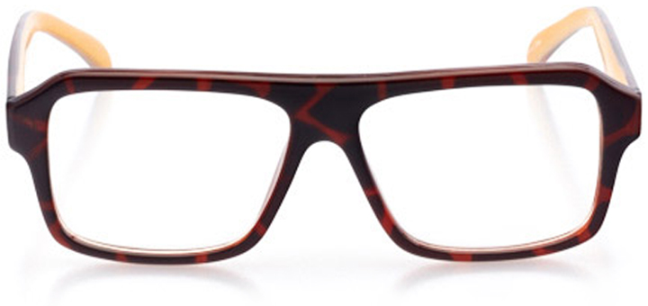 santa cruz: men's rectangle eyeglasses in brown - front view