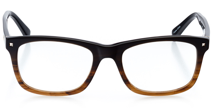 st. louis: men's square eyeglasses in brown - front view