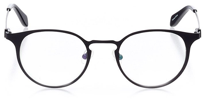 vaduz: unisex round eyeglasses in black - front view