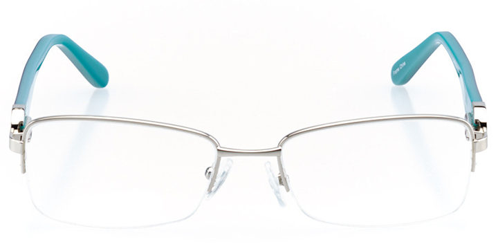 strasbourg: women's rectangle eyeglasses in silver - front view