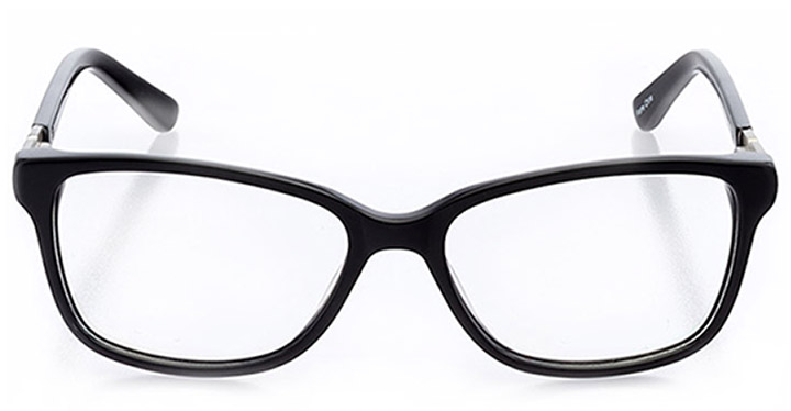 caen: women's square eyeglasses in black - front view