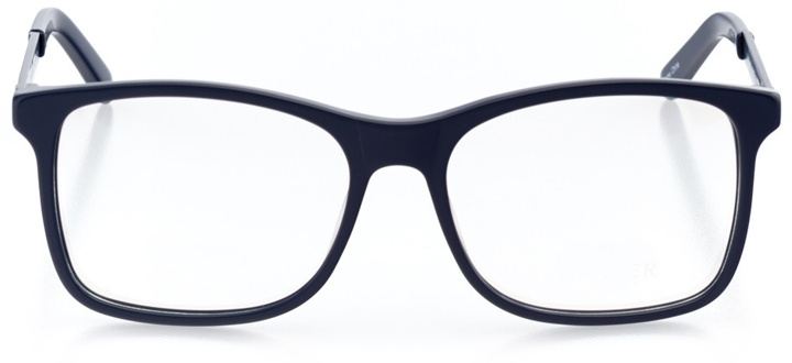 lund: men's square eyeglasses in blue - front view