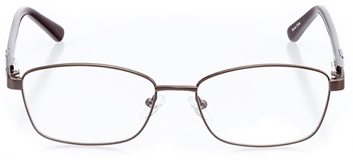 potenza: women's rectangle eyeglasses in brown - front view