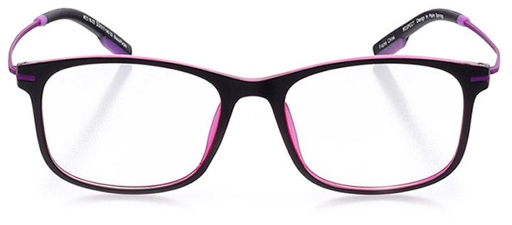 seville: women's square eyeglasses in purple - front view