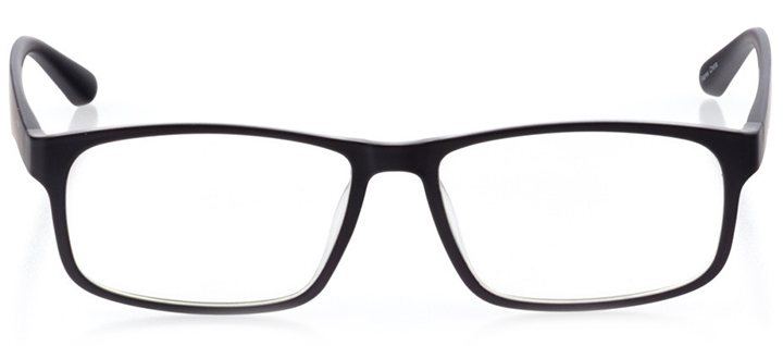 barcelona: men's square eyeglasses in black - front view