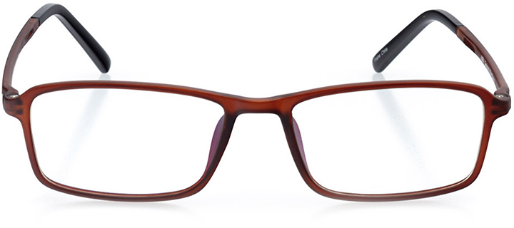 vienna: men's rectangle eyeglasses in brown - front view