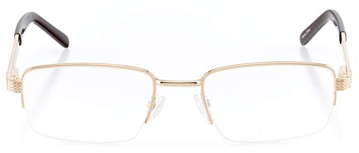 doha: men's rectangle eyeglasses in brown - front view