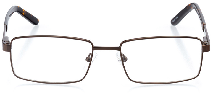 berlin: men's rectangle eyeglasses in brown - front view