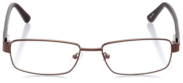 warsaw: men's rectangle eyeglasses in brown - front view