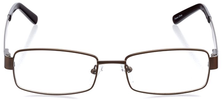 poznan: men's rectangle eyeglasses in brown - front view