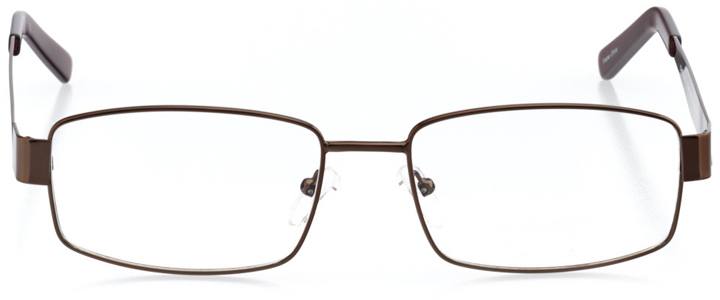 killington: men's rectangle eyeglasses in brown - front view