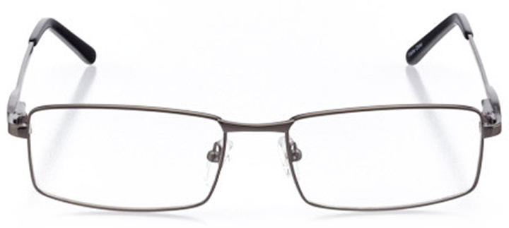 jasper: men's rectangle eyeglasses in gray - front view