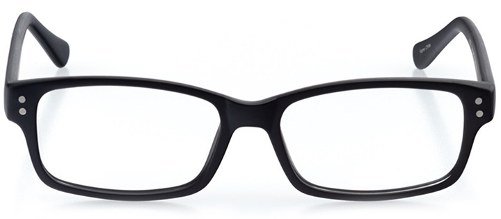 the hague: men's rectangle eyeglasses in black - front view