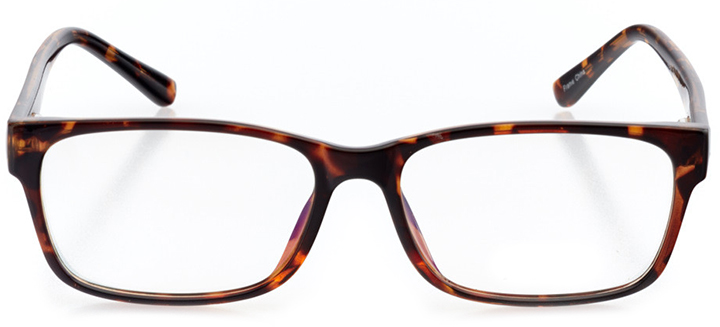 amsterdam: men's square eyeglasses in tortoise - front view