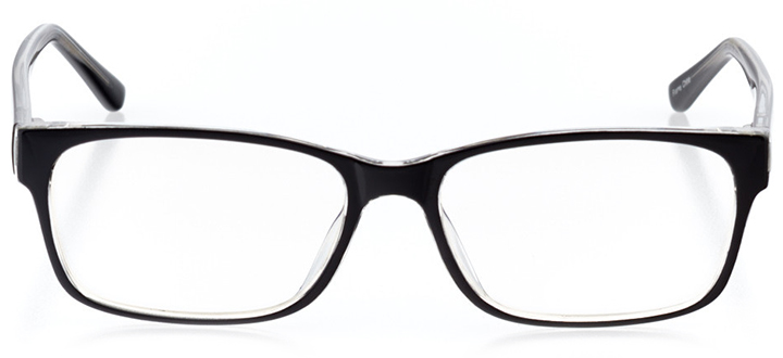 amsterdam: men's square eyeglasses in crystal - front view