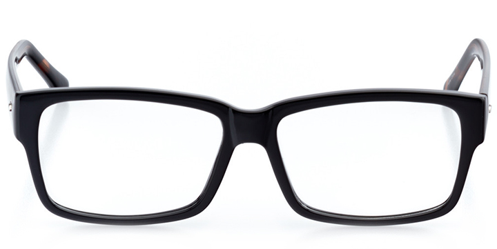 chicago: men's square eyeglasses in black - front view