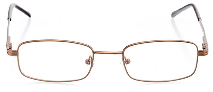 vancouver: men's rectangle eyeglasses in brown - front view