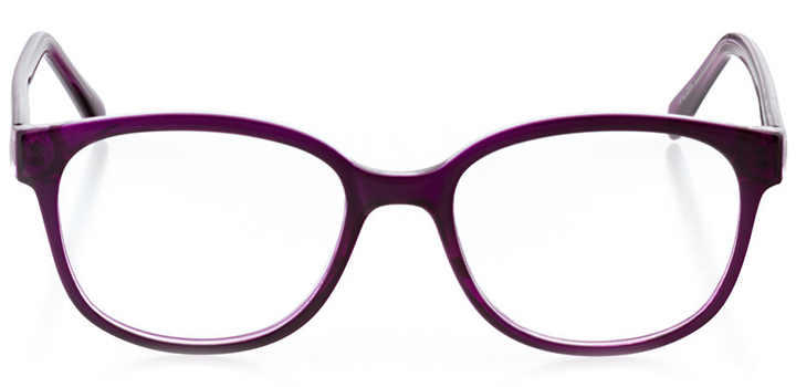 berne: women's square eyeglasses in purple - front view
