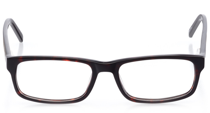 miami: men's rectangle eyeglasses in tortoise - front view