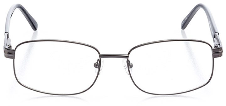 north port: men's rectangle eyeglasses in gray - front view