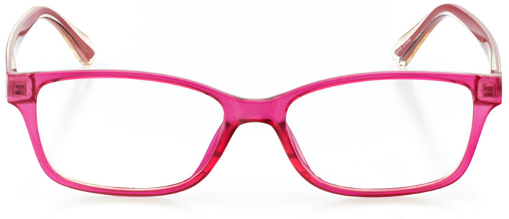 nashua: girls' rectangle eyeglasses in pink - front view