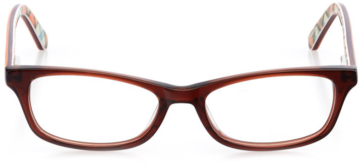 madison: girls' rectangle eyeglasses in brown - front view