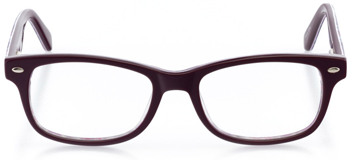 baton rouge: girls' square eyeglasses in purple - front view