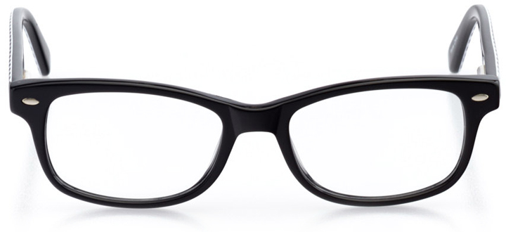 baton rouge: boys' square eyeglasses in black - front view