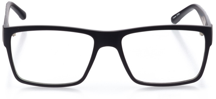 basel: men's square eyeglasses in black - front view