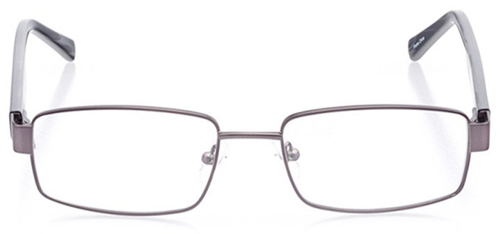 brimfield: men's rectangle eyeglasses in gray - front view