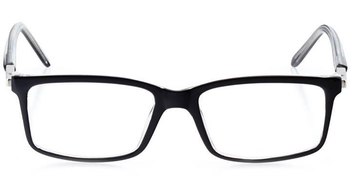 los angeles: men's square eyeglasses in black - front view