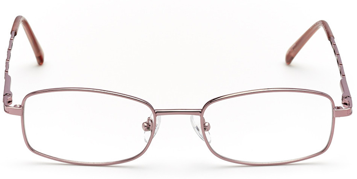 charlotte: women's rectangle eyeglasses in pink - front view