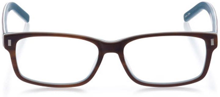 medford: men's rectangle eyeglasses in brown - front view