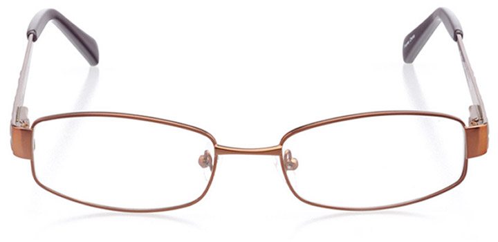 bergamo: women's rectangle eyeglasses in brown - front view