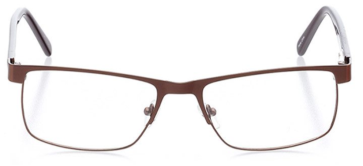 granby: men's rectangle eyeglasses in brown - front view