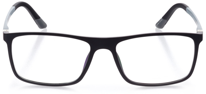 nyon: men's square eyeglasses in black - front view