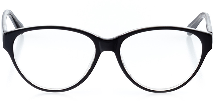 sydney: women's cat eye eyeglasses in black - front view