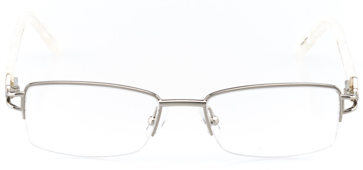 calais: women's rectangle eyeglasses in silver - front view