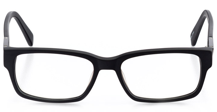 rockland: men's square eyeglasses in black - front view