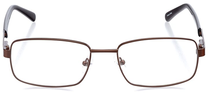 monza: men's rectangle eyeglasses in brown - front view