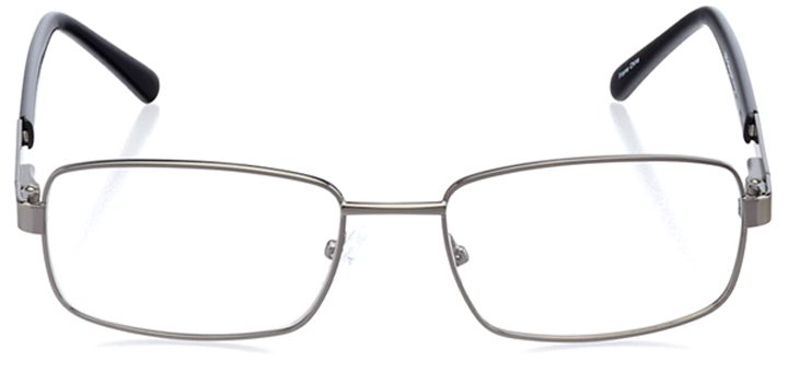 monza: men's rectangle eyeglasses in gray - front view