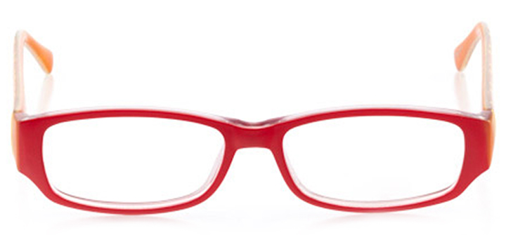 virginia beach: women's rectangle eyeglasses in red - front view