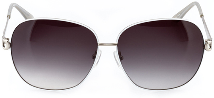 saint-pierre: women's oval sunglasses in white - front view