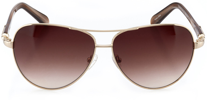 cannes: women's aviator sunglasses in gold - front view