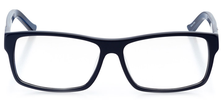 lincoln: men's square eyeglasses in blue - front view