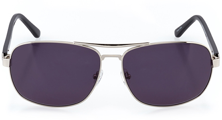 bakersfield: men's rectangle sunglasses in silver - front view