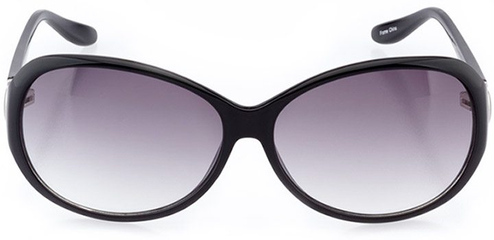 verona: women's oval sunglasses in black - front view