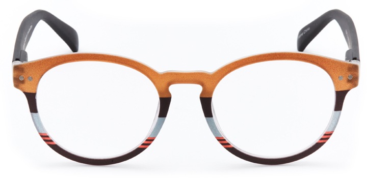 pessac: women's round eyeglasses in brown - front view